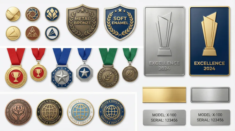 Custom badges, medals, coins, and nameplates